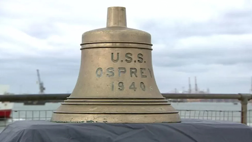 Recovered ship's bell from the USS Osprey