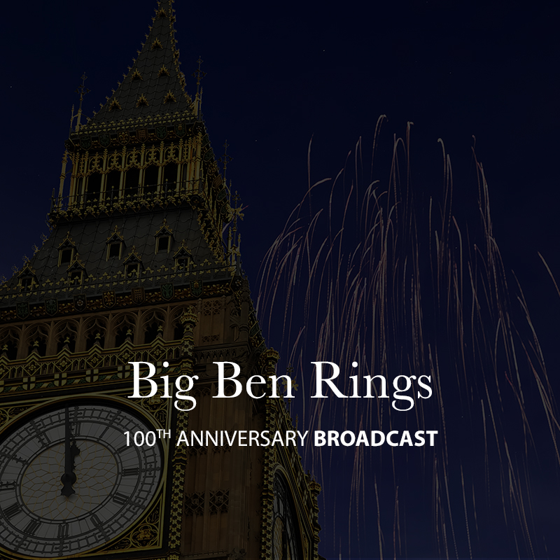 100th anniversary of Big Ben broadcasting at midnight on New Year's Eve