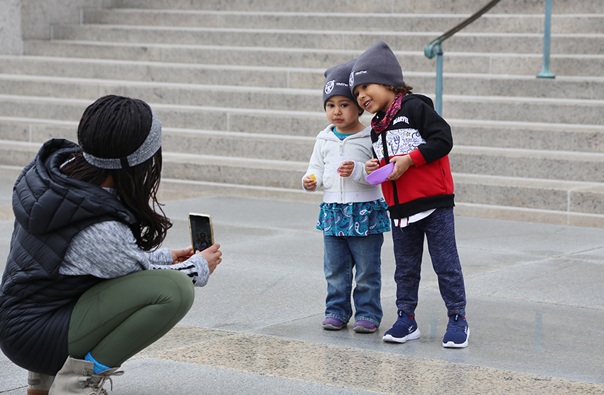 Children Pose with BellFest Beanies during the National Bell Festival