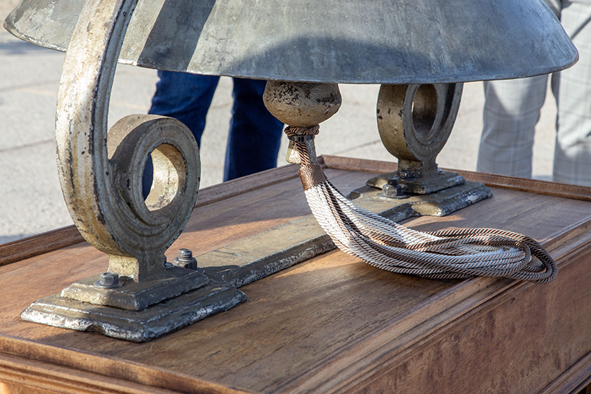 Detail of the 1863 Fulton bell stand and supports