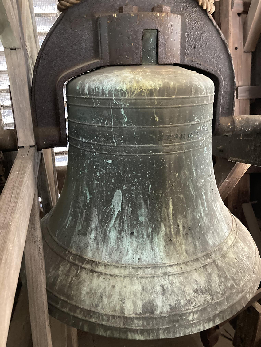 George H. Holbrook bell in the belfry at St. John's Episcopal Church