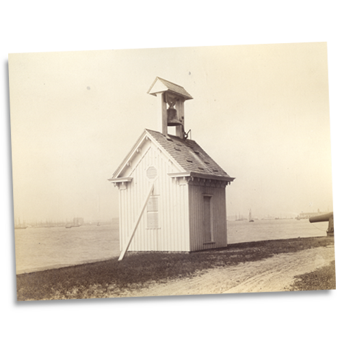 The fog bell at Governors Island in New York Harbor