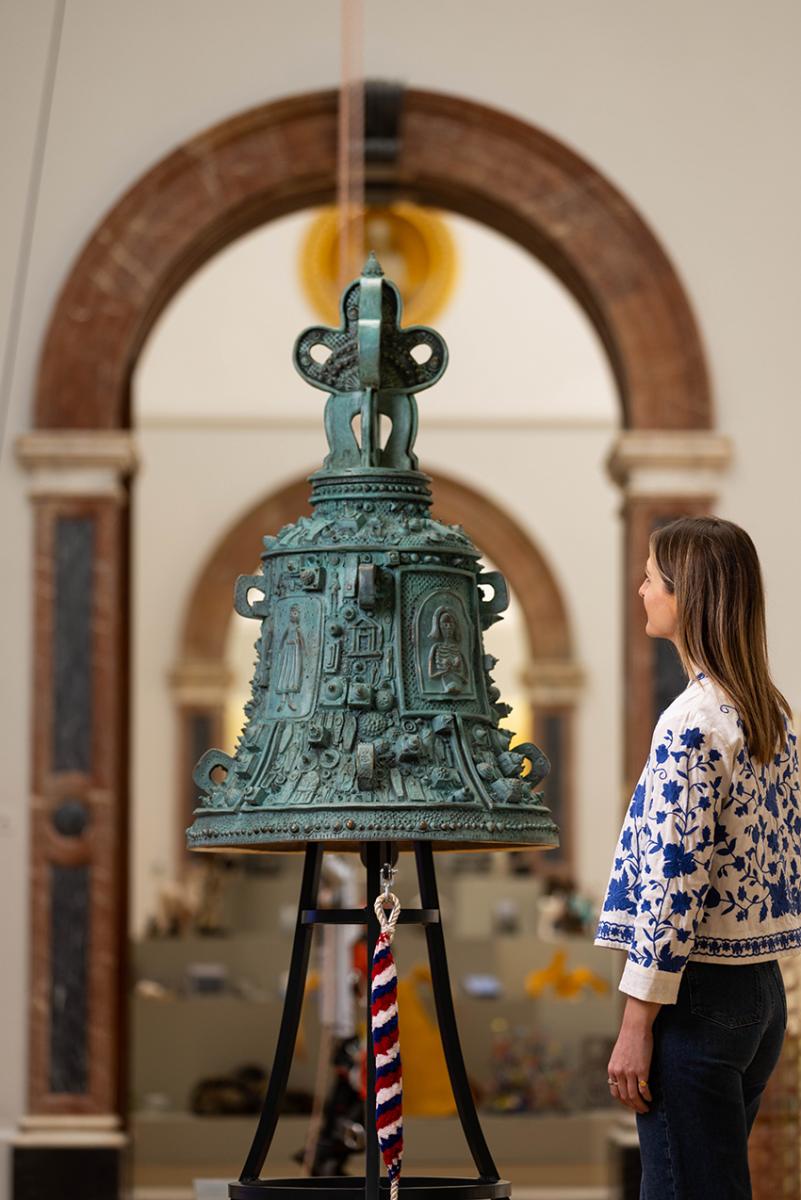 Installation view of the Covid Bell at the Summer Exhibition 2022 at the Royal Academy of Arts