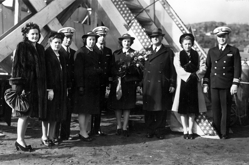 Launching of the U.S. Coast Guard Cutter SPAR in 1943