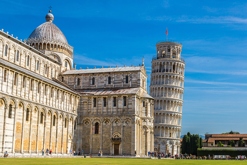 Leaning Tower of Pisa bell tower and cathedral