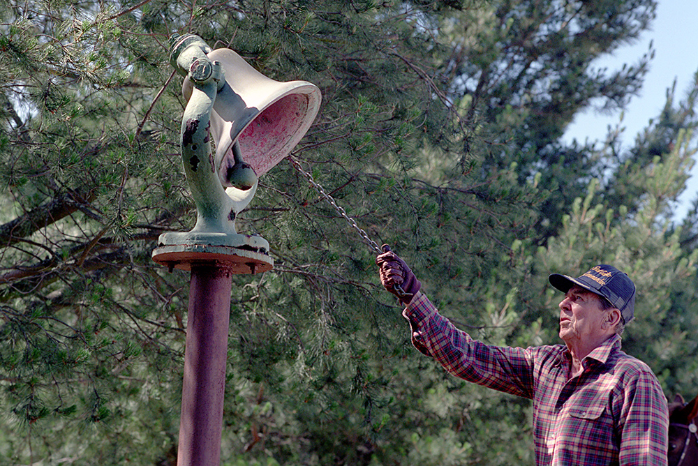 President Ronald Reagan Rings a Bell