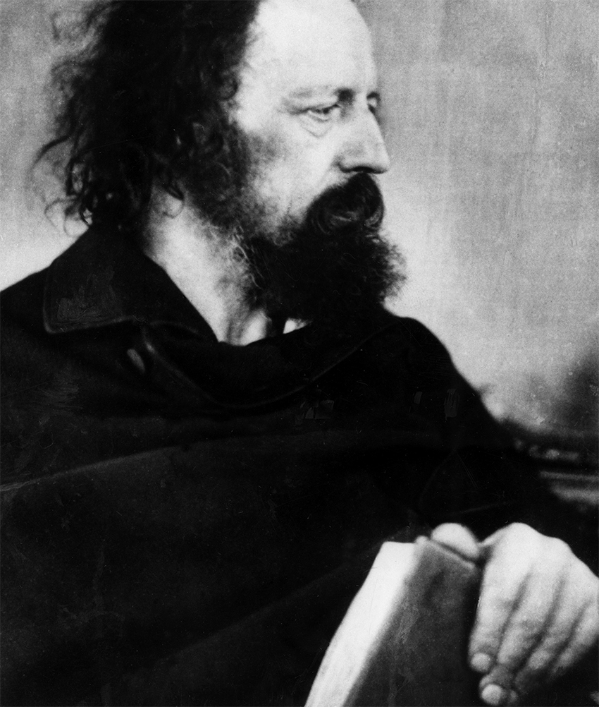 Portrait of Alfred, Lord Tennyson, author of Ring Out, Wild Bells