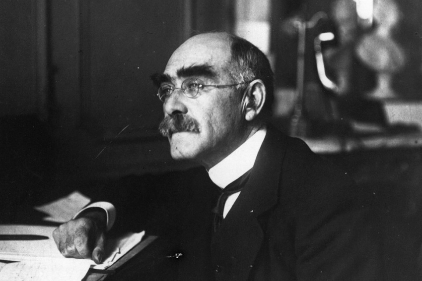 Rudyard Kipling, author of The Bell Buoy, at his desk