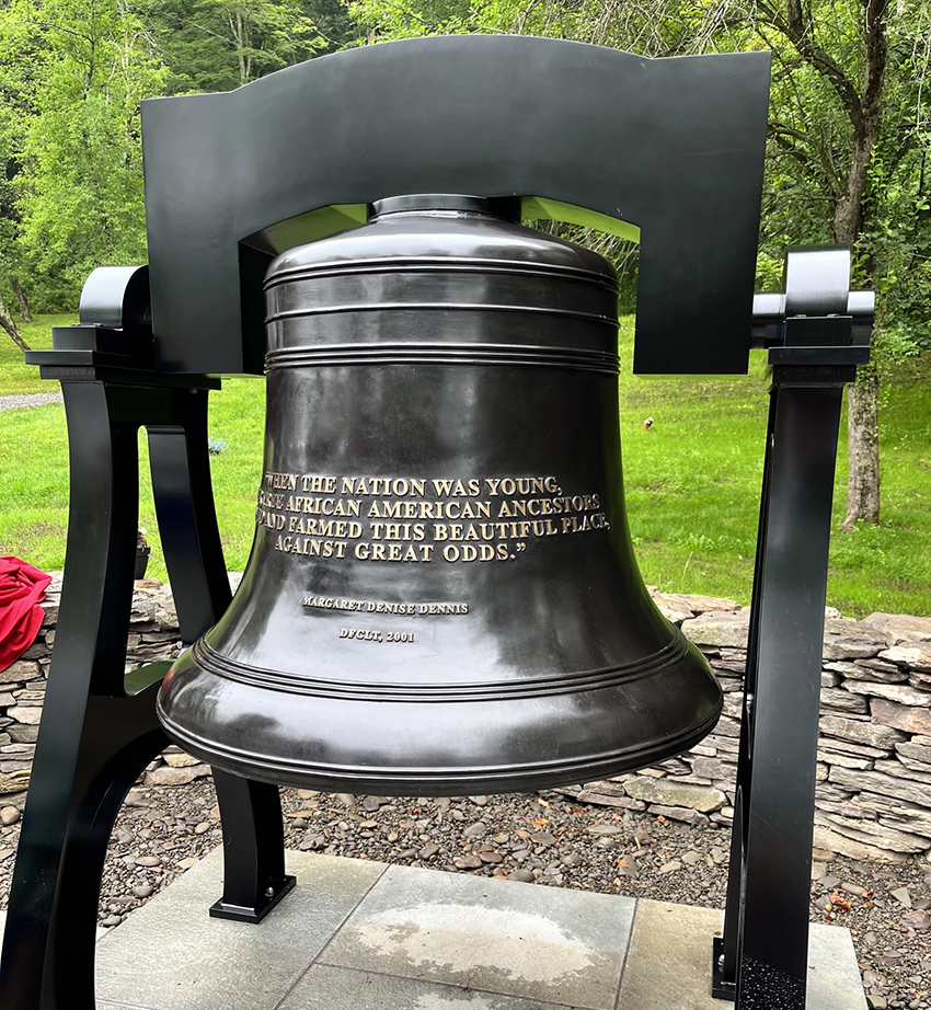Semiquincentennial Bell by America250 PA installed at Dennis Farm
