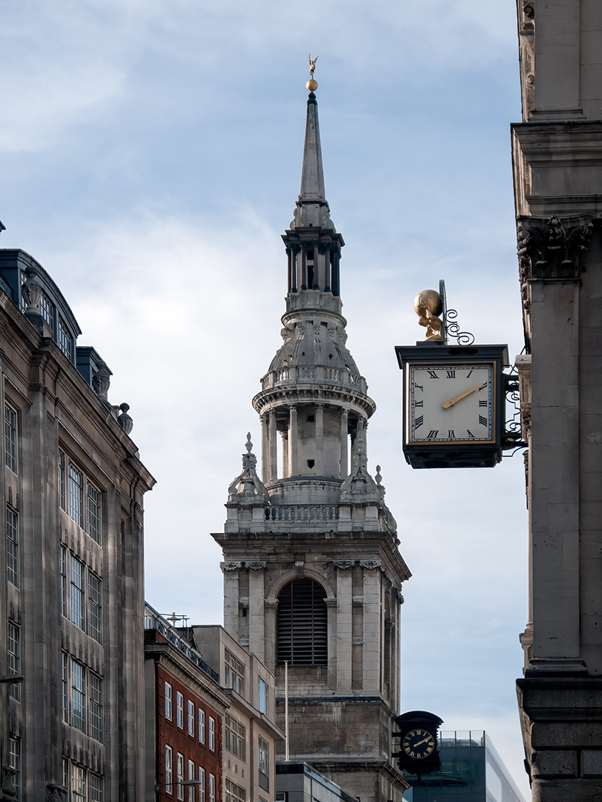 Steeple containing the Bow Bells of the Church of St. Mary-le-Bow