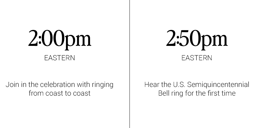 US Semiquincentennial Bell Ringing Schedule