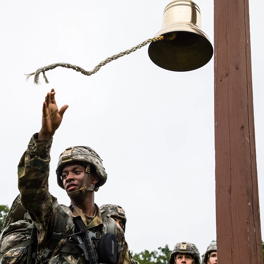 Cadet at West Point rings a bell after 12-mile march